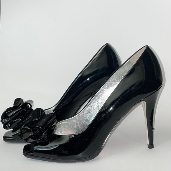 Ron White Signature, black patent (size 38.5), peep-toe with bow detail - Picture 8 of 8